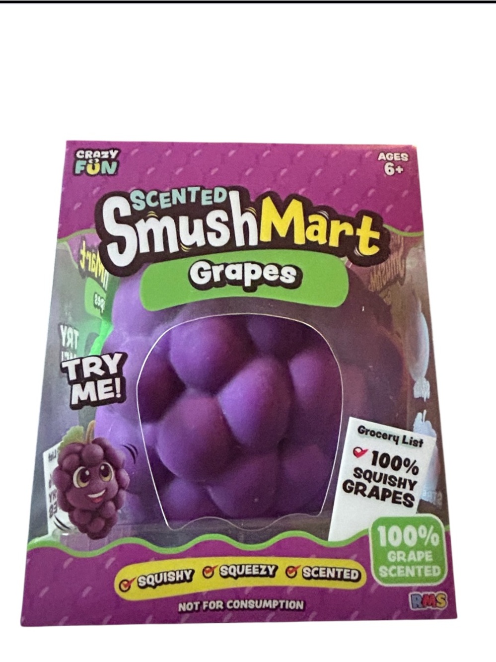 Giant Scented SmushMart Grapes Squishy Toy - Purple
